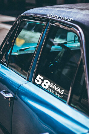Sivas 58 Plaka Kodlu Beyaz Araç Sticker Kangal İlçe Yazılı Özel Tasarım 40x8 cm  Şehir ve İlçe Temalı Kaliteli Sticker
