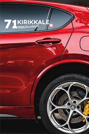 Kırıkkale 71 Plaka Kodlu Beyaz Araç Sticker Karakeçili İlçe Yazılı Özel Tasarım 40x8 cm  Şehir ve İlçe Temalı Kaliteli Sticker