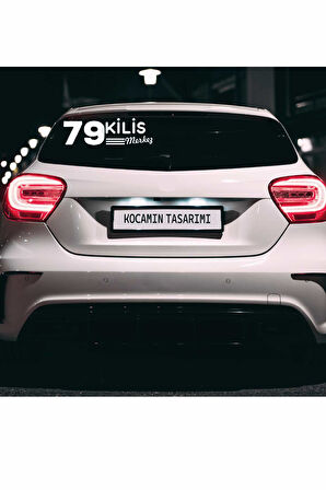 Kilis 79 Plaka Kodlu Beyaz Araç Sticker Merkez İlçe Yazılı Özel Tasarım 40x8 cm  Şehir ve İlçe Temalı Kaliteli Sticker
