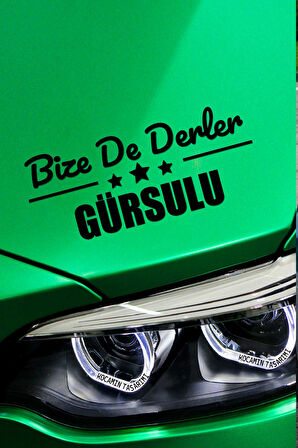 Bursa Gürsu Siyah Araç Sticker  40x15 cm Bize De Derler  Gürsulu Özel Tasarım Oto Sticker