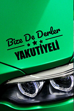 Erzurum Yakutiye Siyah Araç Sticker  40x15 cm Bize De Derler  Yakutiyeli Özel Tasarım Oto Sticker
