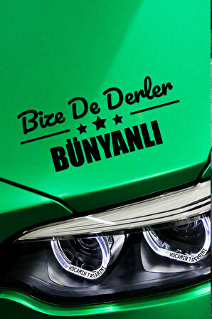 Kayseri Bünyan Siyah Araç Sticker  40x15 cm Bize De Derler  Bünyanlı Özel Tasarım Oto Sticker
