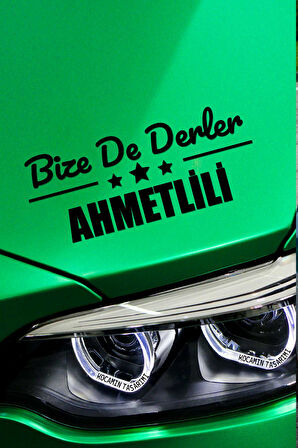 Manisa Ahmetli Siyah Araç Sticker  40x15 cm Bize De Derler  Ahmetlili Özel Tasarım Oto Sticker