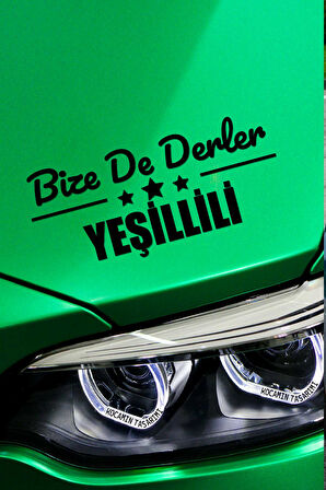 Mardin Yeşilli Siyah Araç Sticker  40x15 cm Bize De Derler  Yeşillili Özel Tasarım Oto Sticker