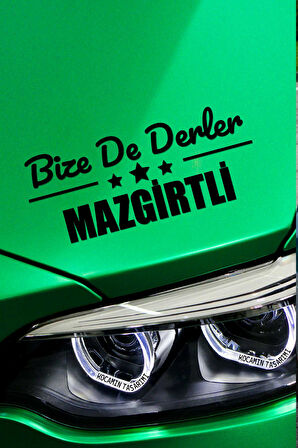 Tunceli Mazgirt Siyah Araç Sticker  40x15 cm Bize De Derler  Mazgirtli Özel Tasarım Oto Sticker