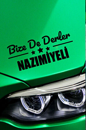 Tunceli Nazımiye Siyah Araç Sticker  40x15 cm Bize De Derler  Nazımiyeli Özel Tasarım Oto Sticker