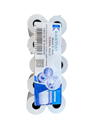 Kasetsan 56 mm x 16 mt Termal Pos Yazarkasa Kağıdı 500 Adet