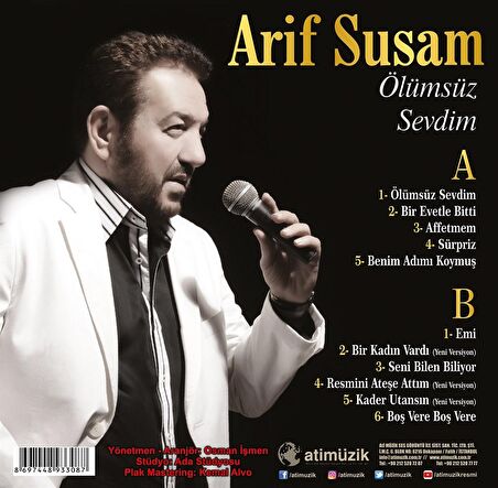 Arif Susam - Ölümsüz Sevdim   (Plak)  