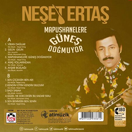 Neşet Ertaş - Mapushanelere Güneş Doğmuyor  (Plak)  