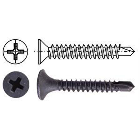 Meridyen Alçıpan Matkap Uçlu 3.5x45 500 Li Paket