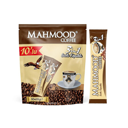 Mahmood Coffee 3 ü 1 Arada Sütlü Köpüklü 18 gr x 10 adet