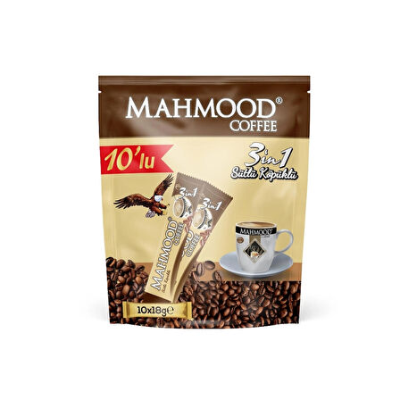 Mahmood Coffee 3 ü 1 Arada Sütlü Köpüklü 18 gr x 10 adet