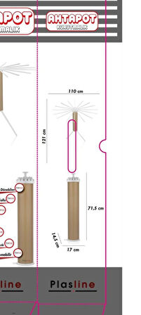 Plasline Ahtapot 360 dönen kurutmalık - Krem Rengi