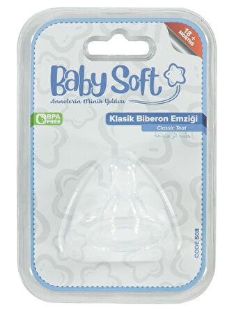 Baby Soft Klasik Biberon Emziği No:3 Şeffaf