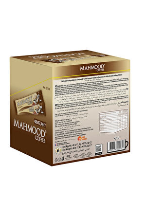 Mahmood Coffee Sütlü Köpüklü 3'ü 1 Arada Sade 18 gr 48'li Paket 