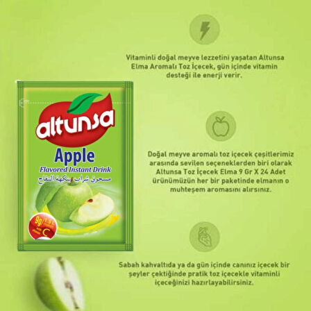 Altunsa Elma Aromalı Soğuk Toz Içecek 9 gr X 24 Adet