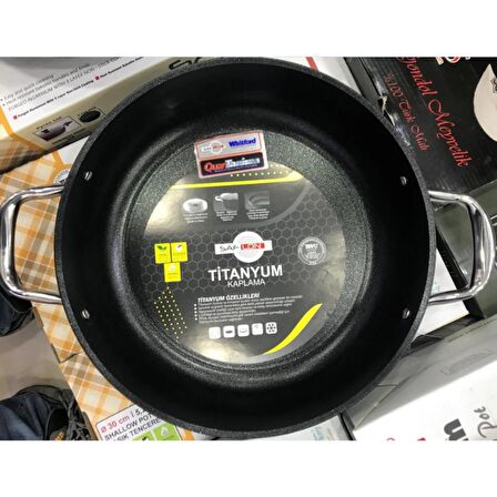 Saflon 28 cm Titanyum Basık Tencere