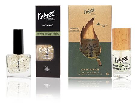 Kalyon Tırnak Eti Peelingii+Kalyon Bitkisel Tırnak ve Tırnak Eti Nemlendirici İki Fazlı Yağ 11 Ml