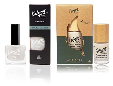 Kalyon Oje Matlaştırıcı+Kalyon Bitkisel Tırnak Onarıcı Bakım Cilası 11 Ml