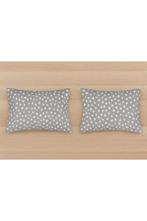 Desenli Pamuklu Yıldız Desen Yastık Kılıfı 2 Adet 50 x 70cm