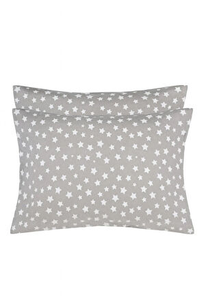 Desenli Pamuklu Yıldız Desen Yastık Kılıfı 2 Adet 50 x 70cm