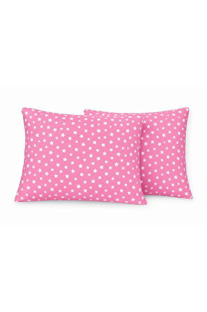 Desenli Pamuklu Yıldız Desen Yastık Kılıfı 2 Adet 50 x 70cm
