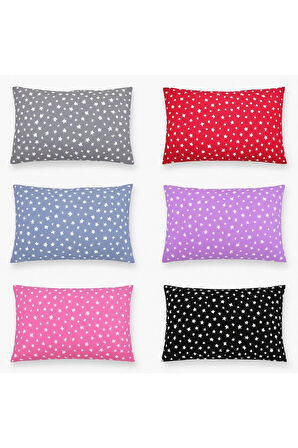 Desenli Pamuklu Yıldız Desen Yastık Kılıfı 2 Adet 50 x 70cm