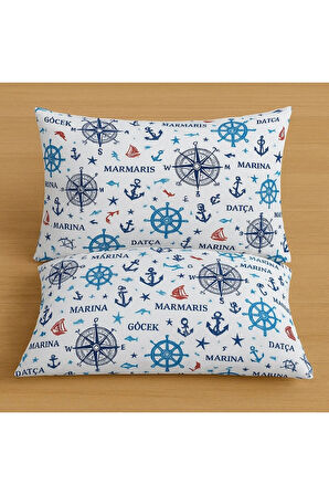 Desenli Pamuklu Yastık Kılıfı 2 Adet 50 x 70cm