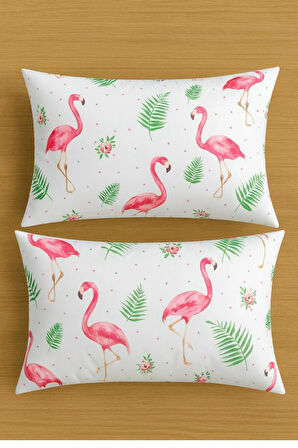 Desenli Pamuklu Yastık Kılıfı 2 Adet 50 x 70cm