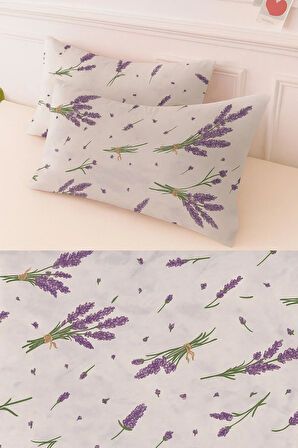 Desenli Pamuklu Kalpli Desen Yastık Kılıfı 2 Adet 50 x 70 cm