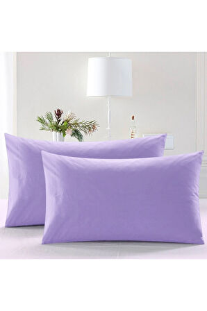 Düz Pamuklu 2'li Yastık Kılıfı 50x70 Lila
