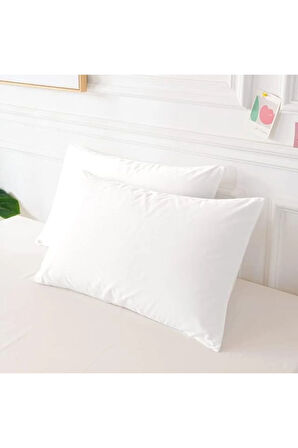 Düz Pamuklu 2'li Yastık Kılıfı 50x70 Beyaz