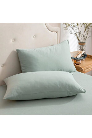 Düz Pamuklu 2'li Yastık Kılıfı 50x70 Adaçayı