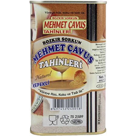 Mehmet Çavuş Kepekli Bozkır Tahini Teneke Kutu 2 Kg (Net 1800 gr)