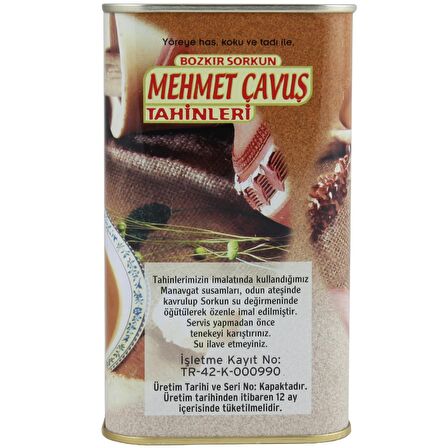 Mehmet Çavuş Kepekli Bozkır Tahini Teneke Kutu 2 Kg (Net 1800 gr)