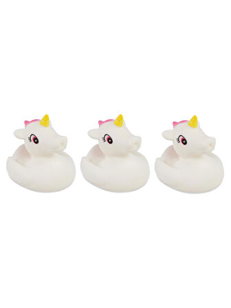 Vinyland Kutuda 3'lü Küçük Unicornlar Banyo Oyuncakları Beyaz