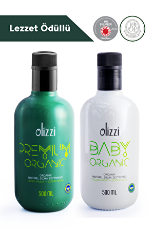 Olizzi Premium Organik ve Baby Organik Natürel Sızma Soğuk Sıkım Bebek Zeytinyağı 500 ML