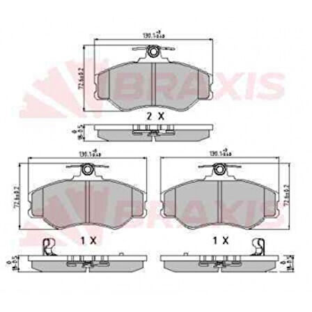 Hyundaı Ticarı On Fren Balatası Hyundaı H100 Minibus 1994-2005 H100 Kamyonet 1993-2003 - Braxıs Aa0609