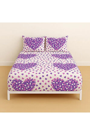 Desenli Kalpli Çift Kişilik 160 X 200 Lastikli Çarşaf ve 2 Adet Yastık Kılıfı