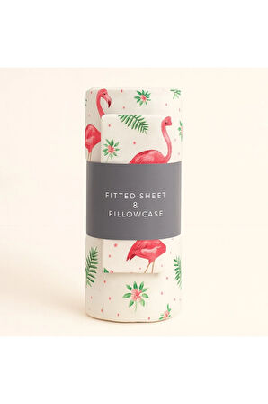 Desenli Çift Kişilik Lastikli Battal 180 X 200 Çarşaf ve 2 Adet Yastık Kılıfı