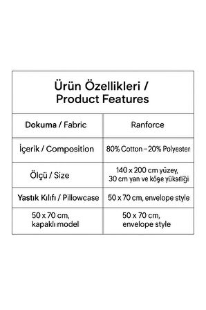 Desenli 140 x 200 cm Lila Yıldız Lastikli Çarşaf ve 2 Adet Yastık Kılıfı