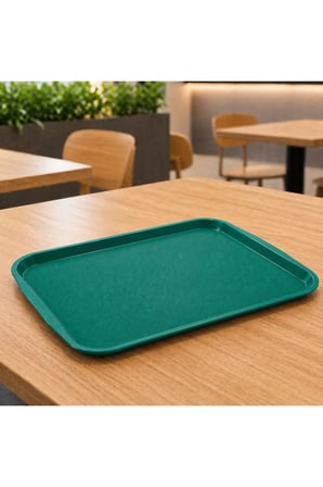 ABS Servis Tepsisi Kaymaz Yüzeyli 27x36 cm Yeşil Renk– Endüstriyel Kullanıma Uygun, Kırılmaz, BPA Free (7 Renk Seçenekli)