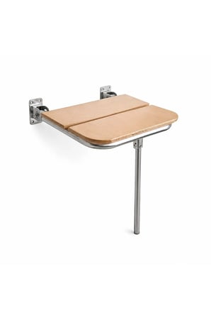 Duvara Monte Katlanabilir Ahşap Engelli Duş Oturağı Ayak Destekli 39x41x36 cm
