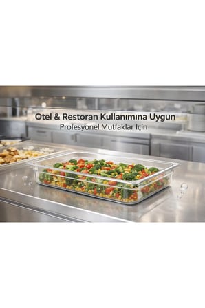 1/1 GN Şeffaf Polikarbon Gastronom Küvet 53x32 cm 6.5 Cm Derinlik