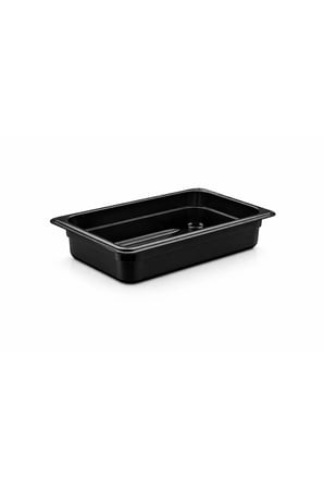 1/2 GN Siyah Polikarbon Gastronom Küvet 32x26 cm 6.5 Cm Derinlik
