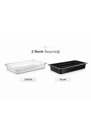 1/9 GN Siyah Polikarbon Gastronom Küvet 17x11 cm 10 Cm Derinlik