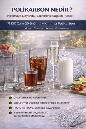 Polikarbon Kırılmaz Şarap Kadehi 320 ml Cam Görünümlü Dayanıklı Şık Tasarım
