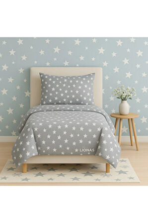 Tek Kişilik Desenli Nevresim + 1 Adet Kapaklı Yastık Kılıfı