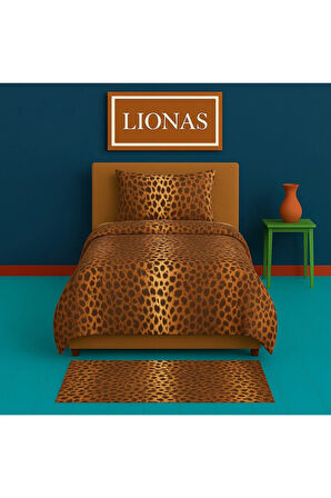 Tek Kişilik Desenli Nevresim + 1 Adet Kapaklı Yastık Kılıfı