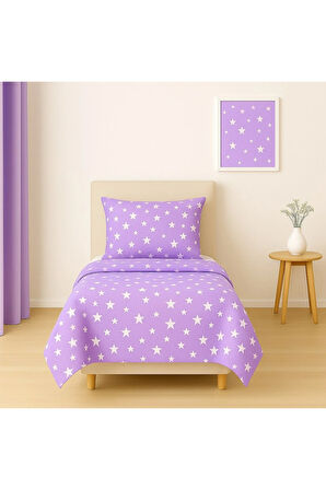 Tek Kişilik Desenli Nevresim + 1 Adet Kapaklı Yastık Kılıfı